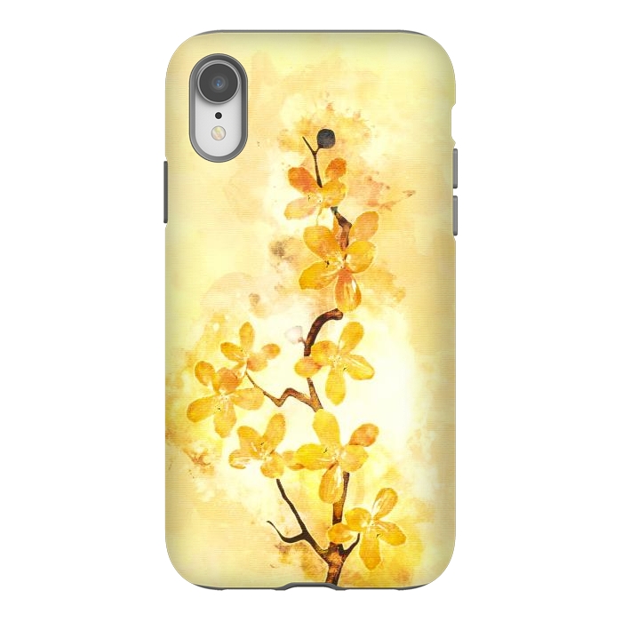 iPhone Xr StrongFit Yellow Tropical Branch by Creativeaxle