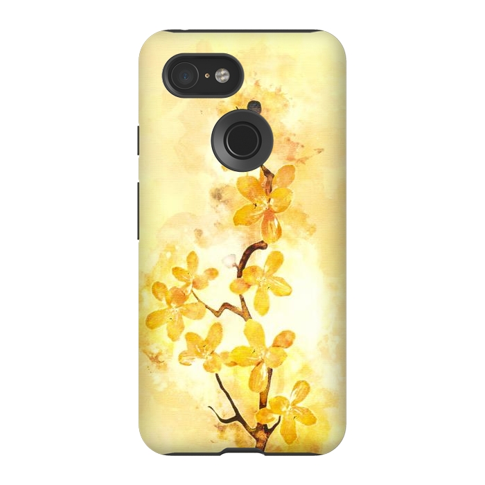 Pixel 3 StrongFit Yellow Tropical Branch by Creativeaxle