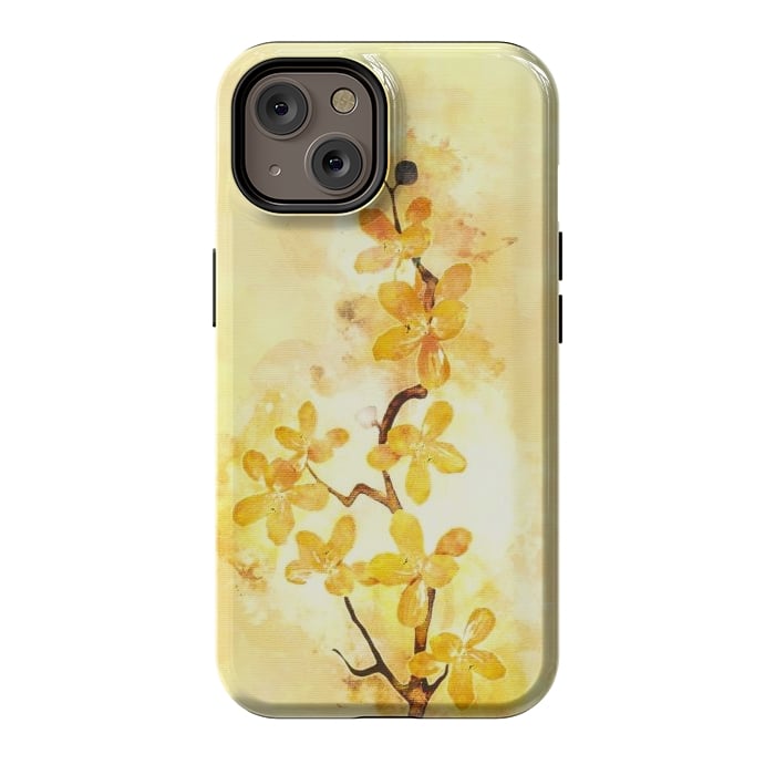 iPhone 14 StrongFit Yellow Tropical Branch by Creativeaxle