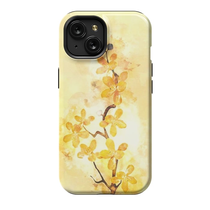 iPhone 15 StrongFit Yellow Tropical Branch by Creativeaxle