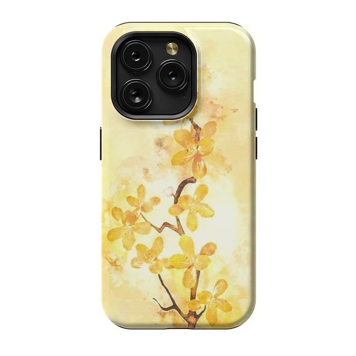 iPhone 15 Pro StrongFit Yellow Tropical Branch by Creativeaxle
