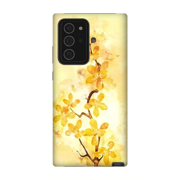 Galaxy Note 20 Ultra StrongFit Yellow Tropical Branch by Creativeaxle