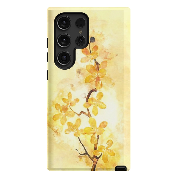 Galaxy S24 Ultra StrongFit Yellow Tropical Branch by Creativeaxle