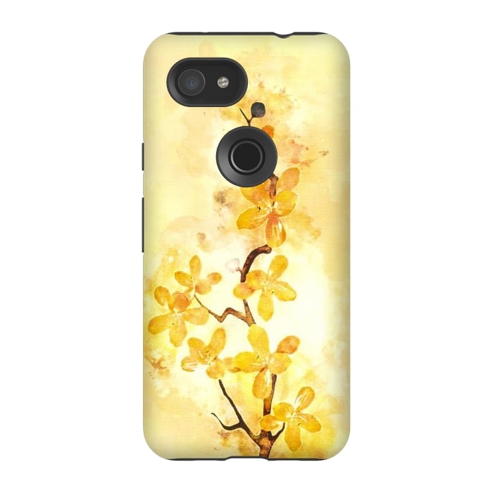 Pixel 3A StrongFit Yellow Tropical Branch by Creativeaxle