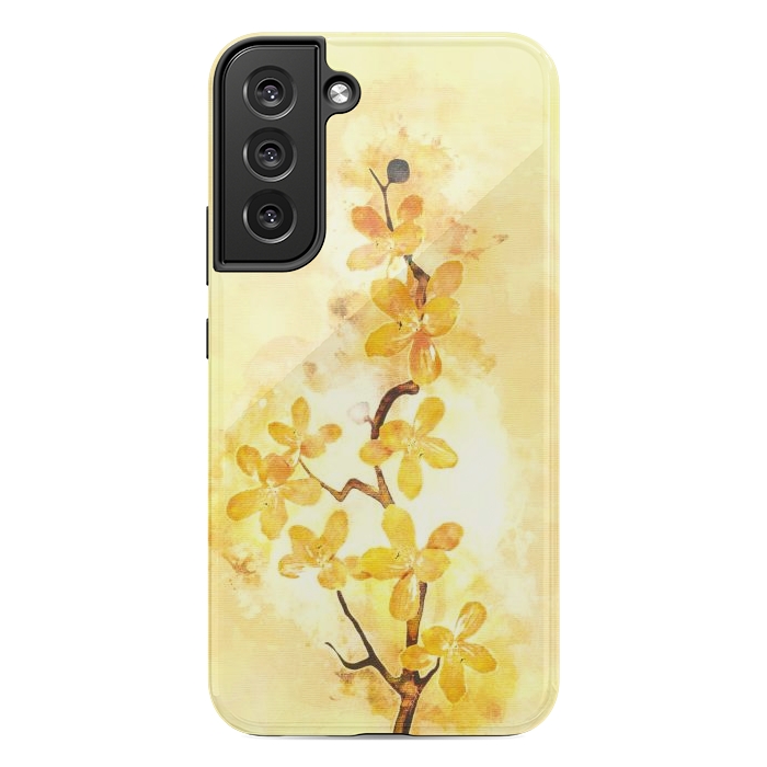 Galaxy S22 plus StrongFit Yellow Tropical Branch by Creativeaxle