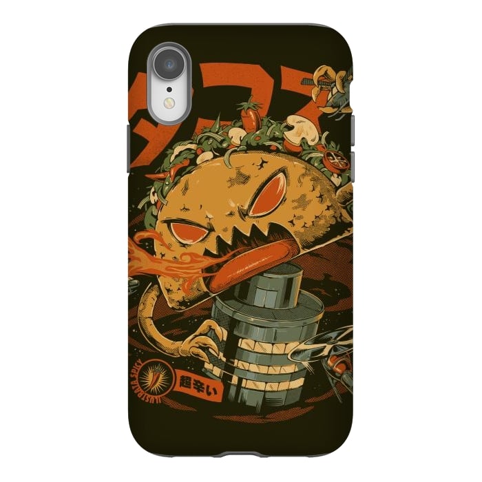 iPhone Xr StrongFit Spicy Taco Attack by Ilustrata