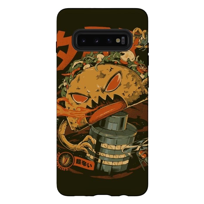 Galaxy S10 plus StrongFit Spicy Taco Attack by Ilustrata