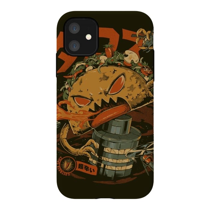 iPhone 11 StrongFit Spicy Taco Attack by Ilustrata