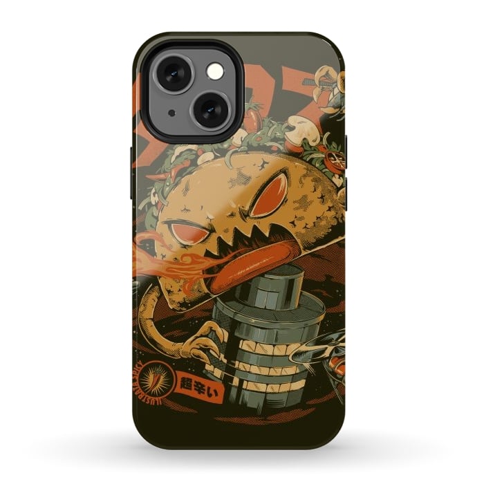 iPhone 12 mini StrongFit Spicy Taco Attack by Ilustrata