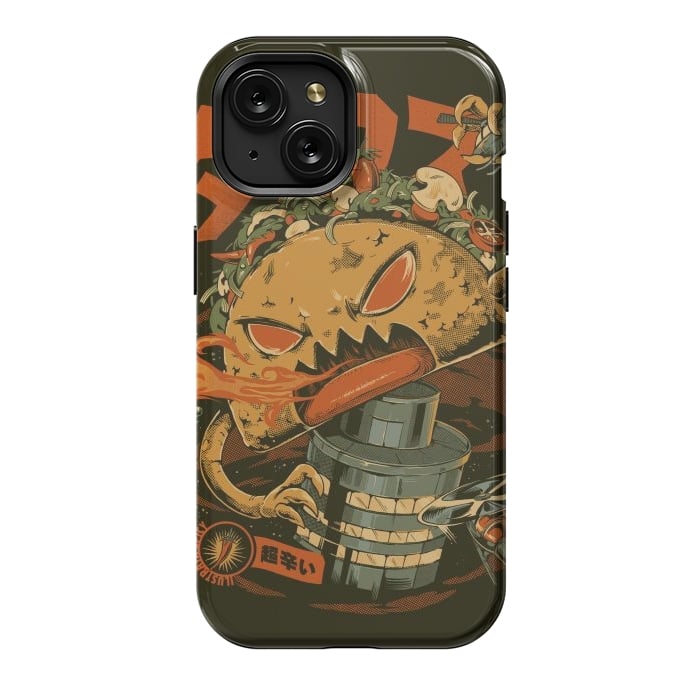 iPhone 15 StrongFit Spicy Taco Attack by Ilustrata