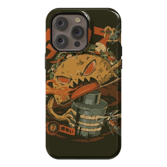 iPhone 14 Pro max StrongFit Spicy Taco Attack by Ilustrata