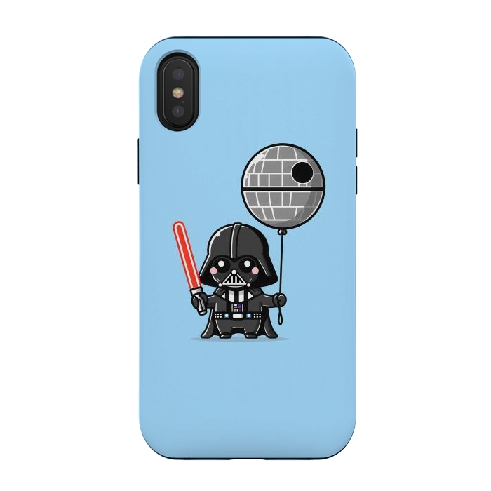 iPhone Xs / X StrongFit Mini Vader - Come to the Cute Side by Mitxel Gonzalez