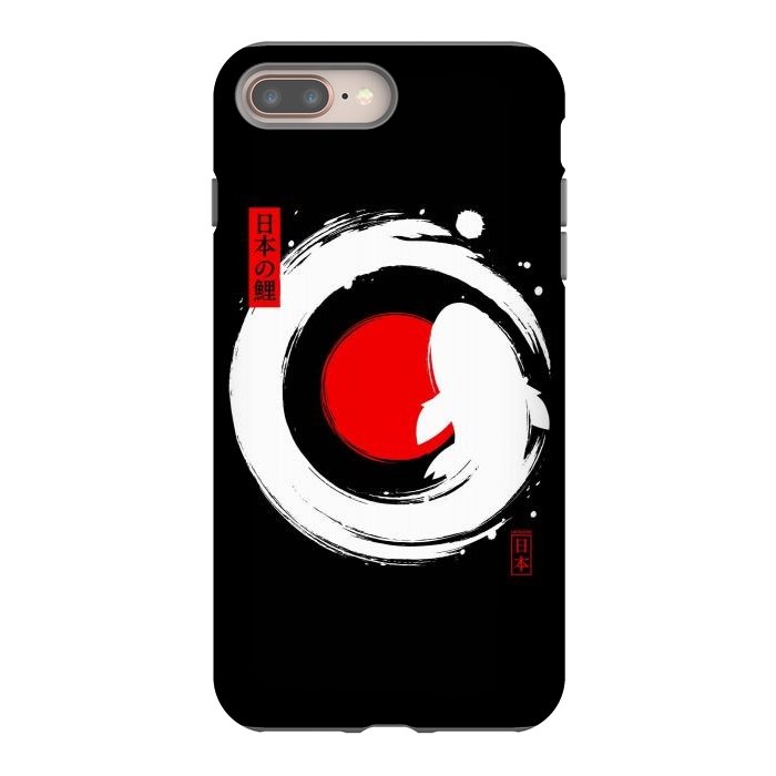 iPhone 7 plus StrongFit White Koi Japanese Enso by LM2Kone