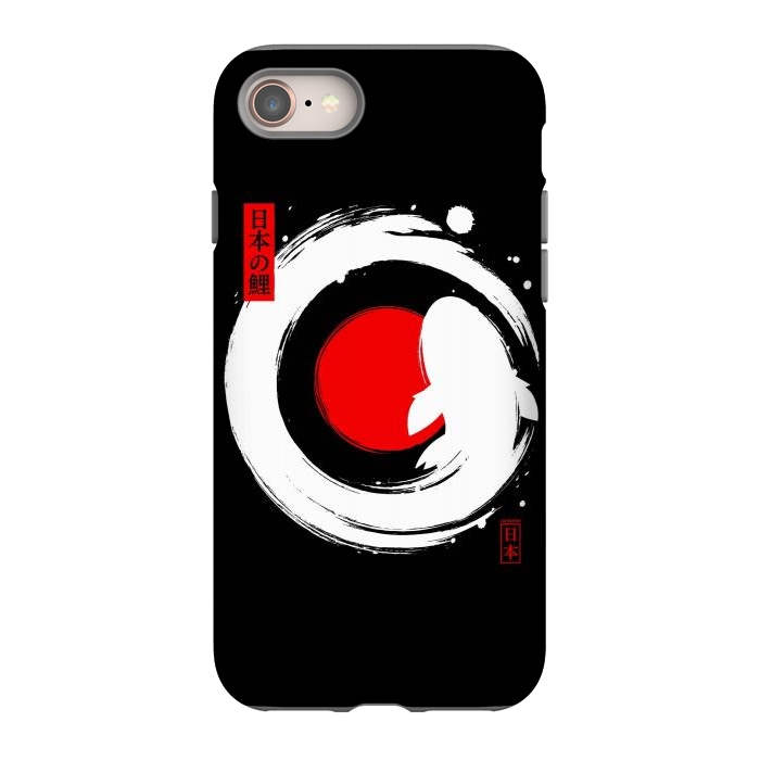 iPhone 8 StrongFit White Koi Japanese Enso by LM2Kone