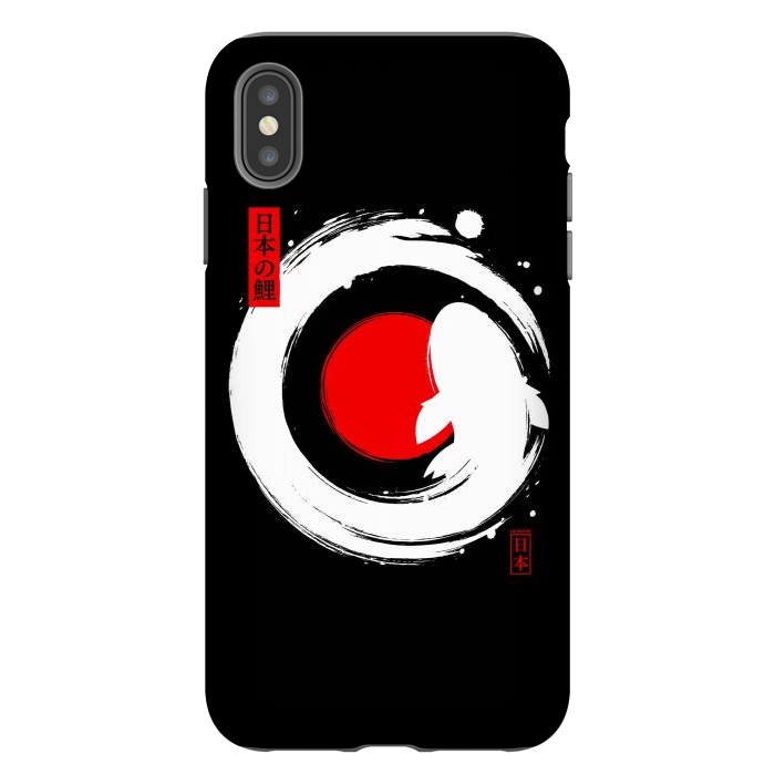 iPhone Xs Max StrongFit White Koi Japanese Enso by LM2Kone