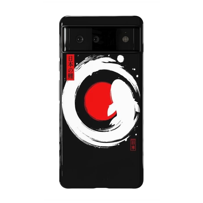 Pixel 6 StrongFit White Koi Japanese Enso by LM2Kone