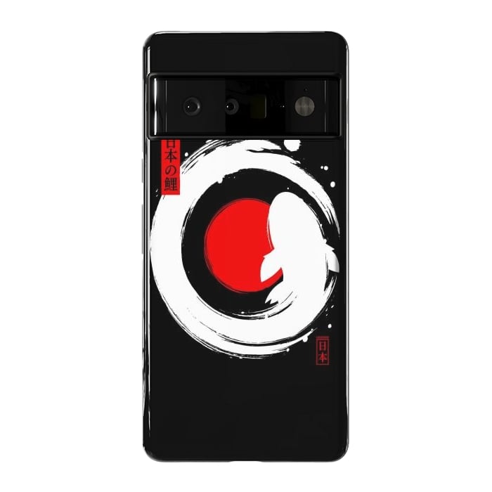 Pixel 6 Pro StrongFit White Koi Japanese Enso by LM2Kone