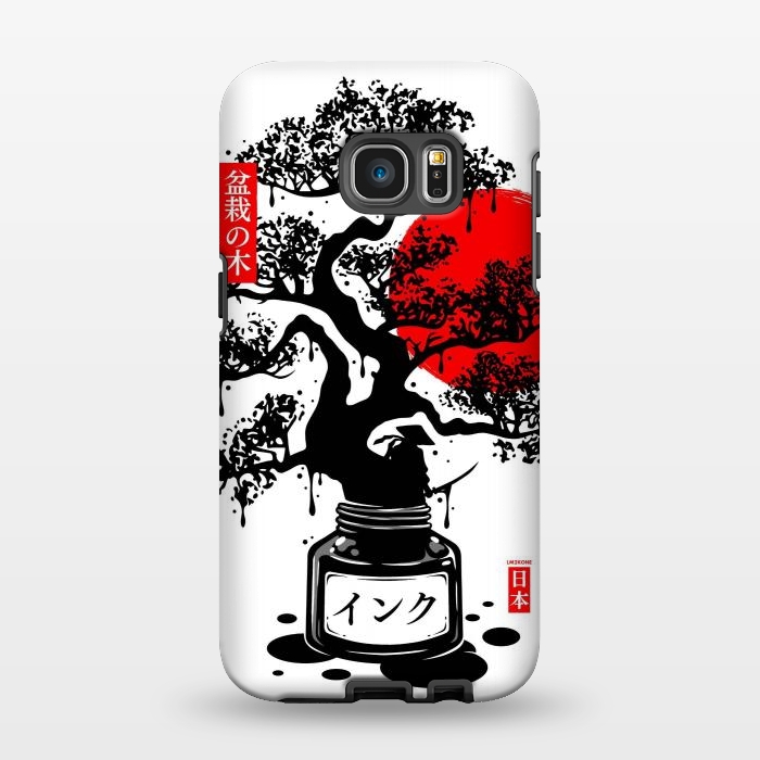 Galaxy S7 EDGE StrongFit Black Bonsai Japanese Ink by LM2Kone