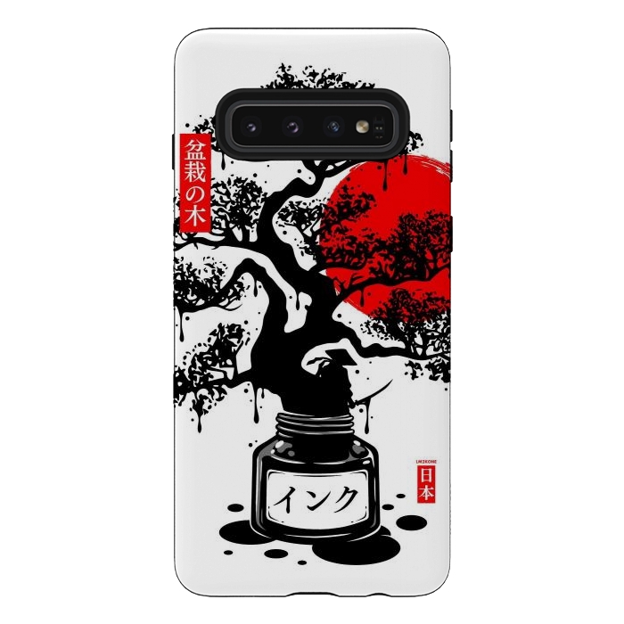 Galaxy S10 StrongFit Black Bonsai Japanese Ink by LM2Kone