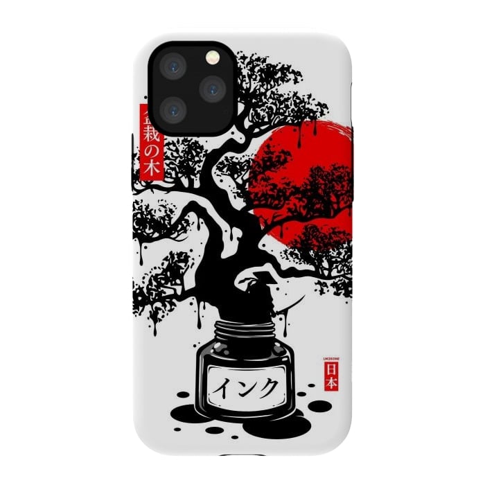 iPhone 11 Pro StrongFit Black Bonsai Japanese Ink by LM2Kone