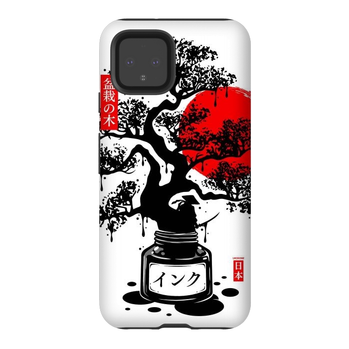 Pixel 4 StrongFit Black Bonsai Japanese Ink by LM2Kone