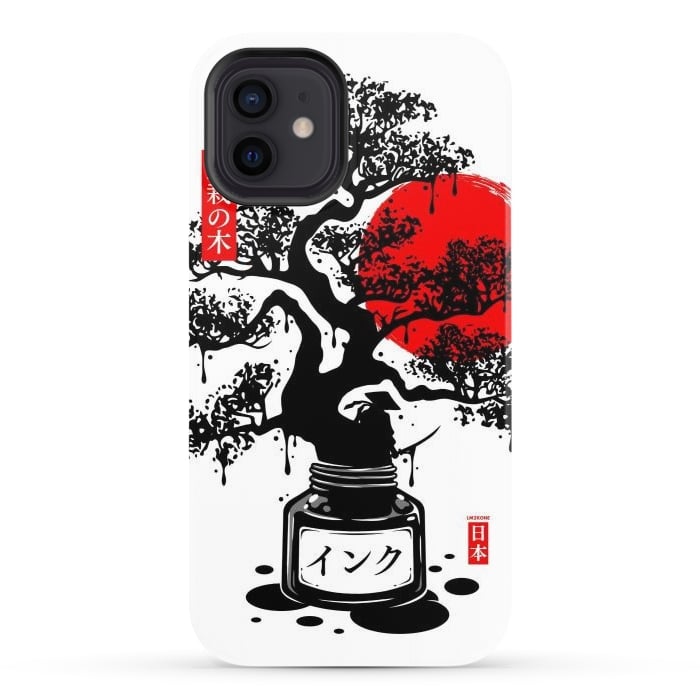 iPhone 12 StrongFit Black Bonsai Japanese Ink by LM2Kone