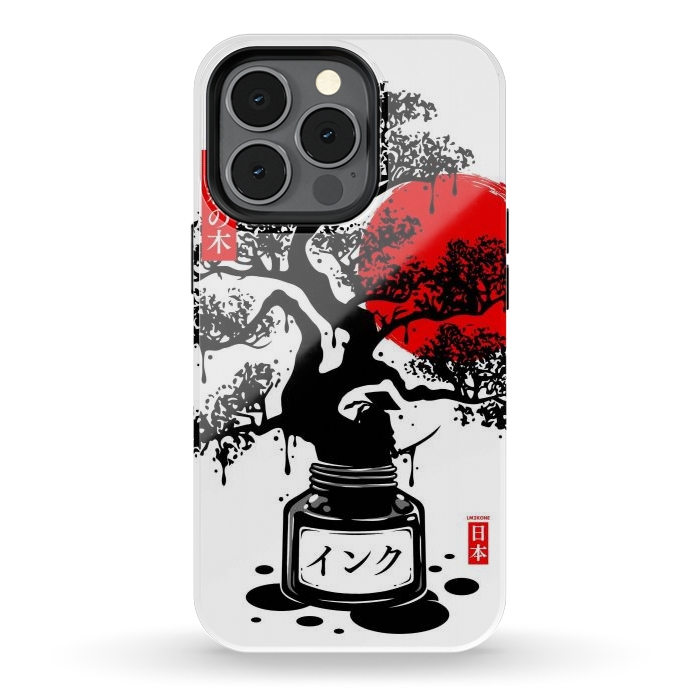iPhone 13 pro StrongFit Black Bonsai Japanese Ink by LM2Kone