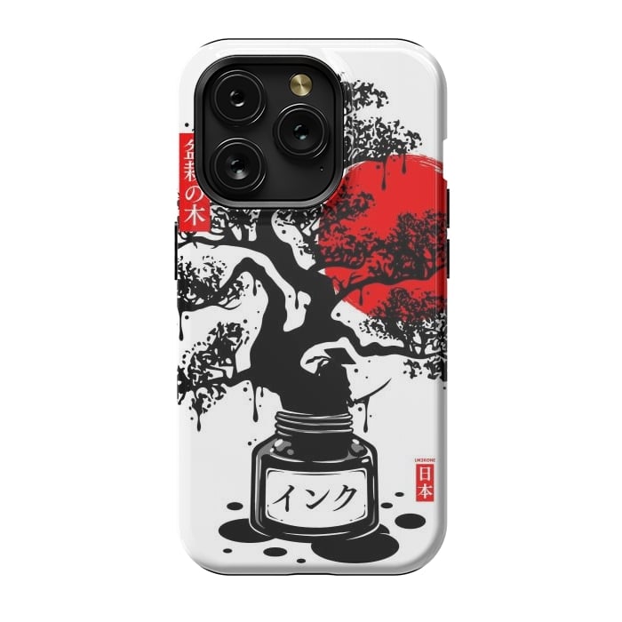 iPhone 15 Pro StrongFit Black Bonsai Japanese Ink by LM2Kone