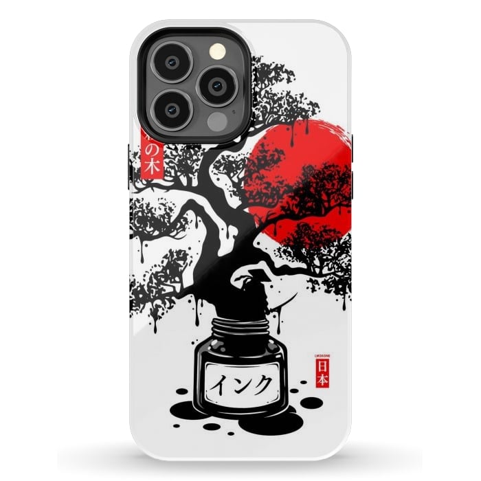 iPhone 13 Pro Max StrongFit Black Bonsai Japanese Ink by LM2Kone