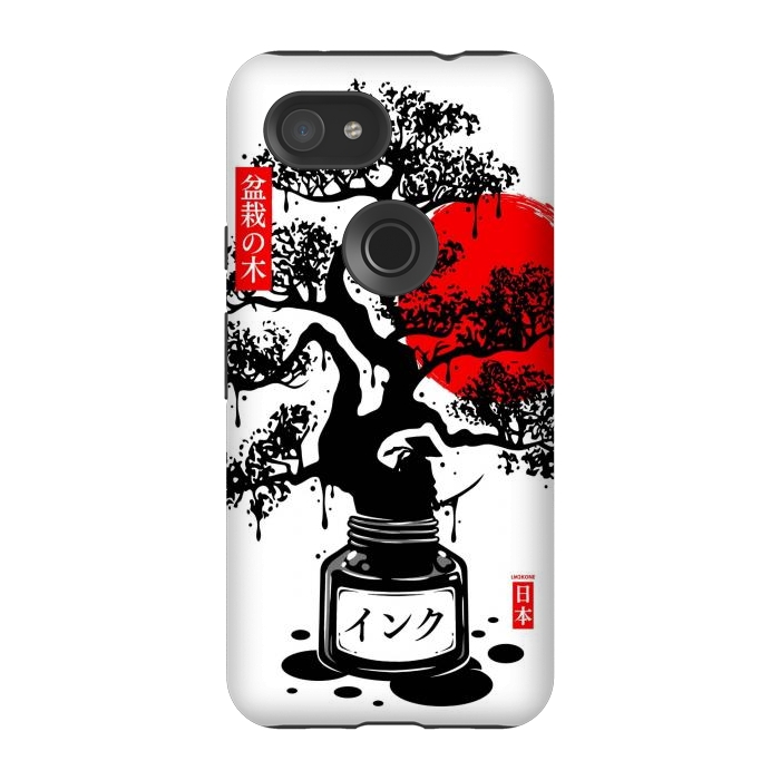 Pixel 3A StrongFit Black Bonsai Japanese Ink by LM2Kone