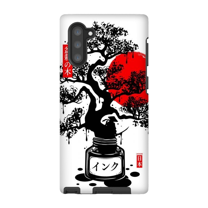 Galaxy Note 10 StrongFit Black Bonsai Japanese Ink by LM2Kone