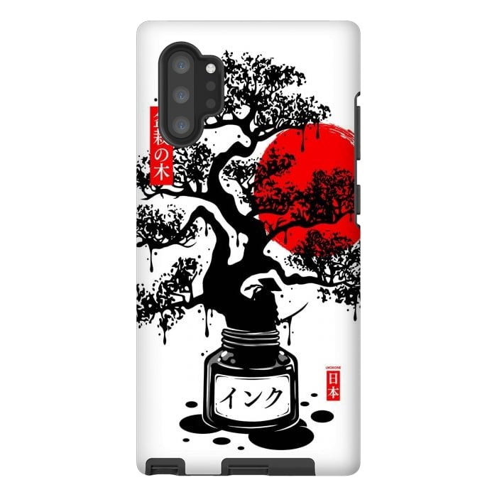 Galaxy Note 10 plus StrongFit Black Bonsai Japanese Ink by LM2Kone