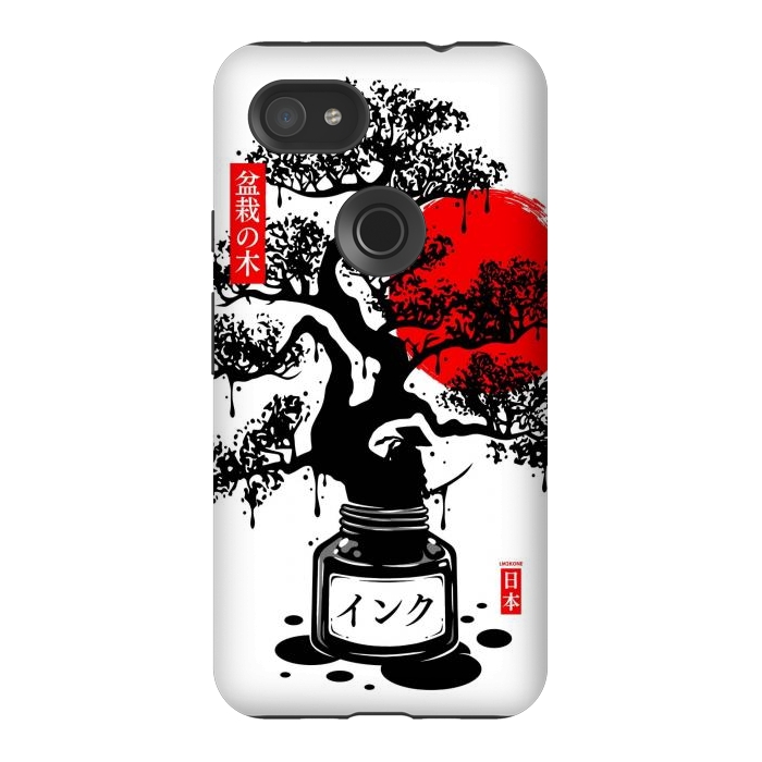 Pixel 3AXL StrongFit Black Bonsai Japanese Ink by LM2Kone