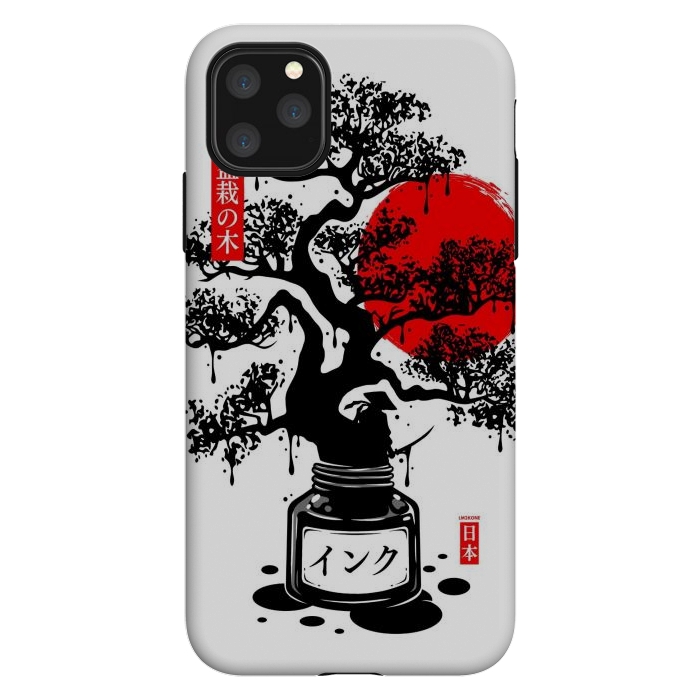 iPhone 11 Pro Max StrongFit Black Bonsai Japanese Ink by LM2Kone