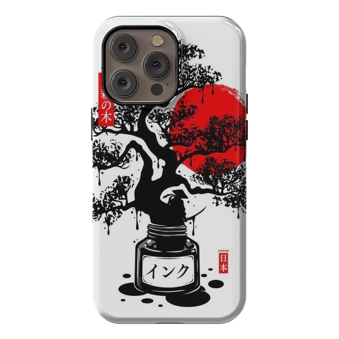 iPhone 14 Pro max StrongFit Black Bonsai Japanese Ink by LM2Kone