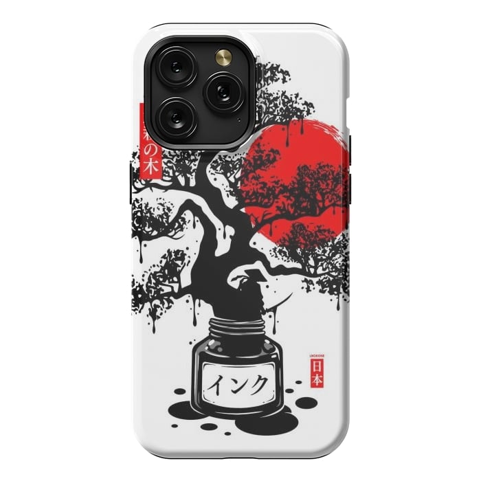 iPhone 15 Pro Max StrongFit Black Bonsai Japanese Ink by LM2Kone