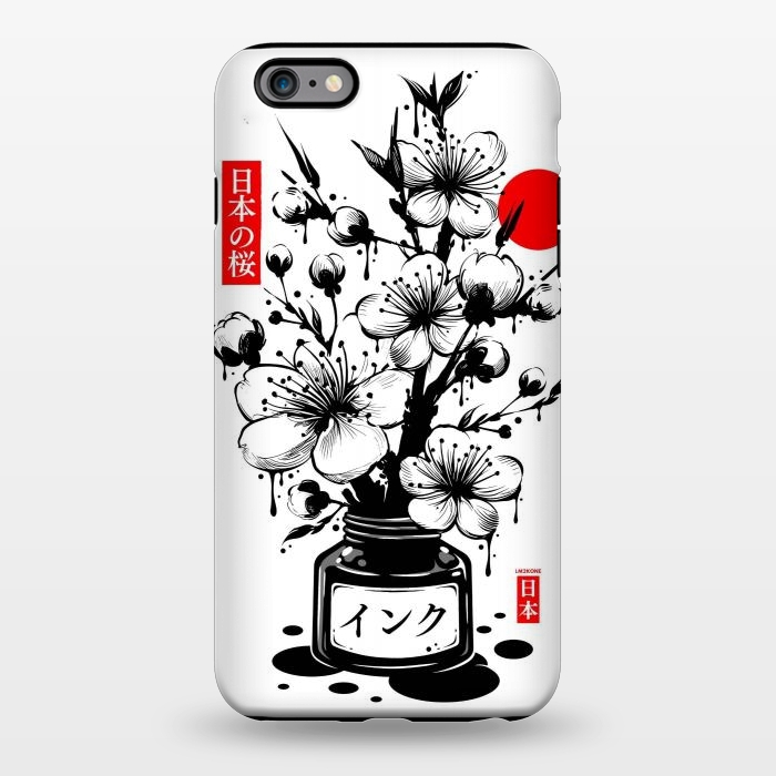 iPhone 6/6s plus StrongFit Black Cherry Blossom Japanese Ink by LM2Kone