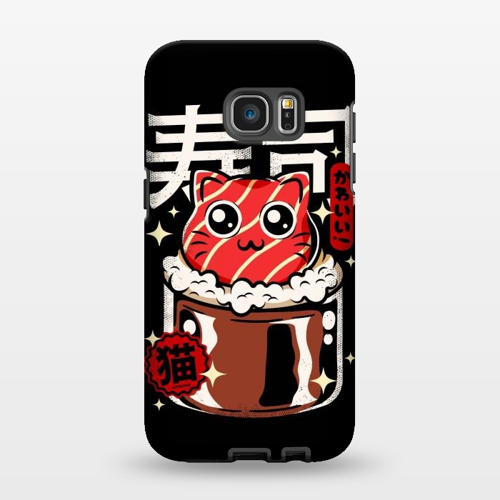 Galaxy S7 EDGE StrongFit Neko Sushi Cat by LM2Kone
