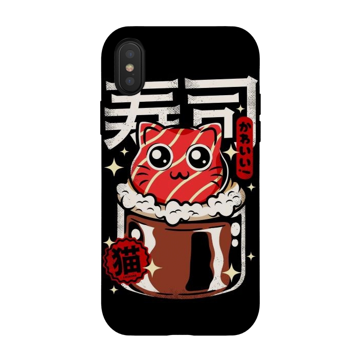 iPhone Xs / X StrongFit Neko Sushi Cat by LM2Kone