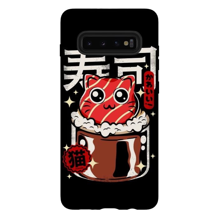 Galaxy S10 plus StrongFit Neko Sushi Cat by LM2Kone