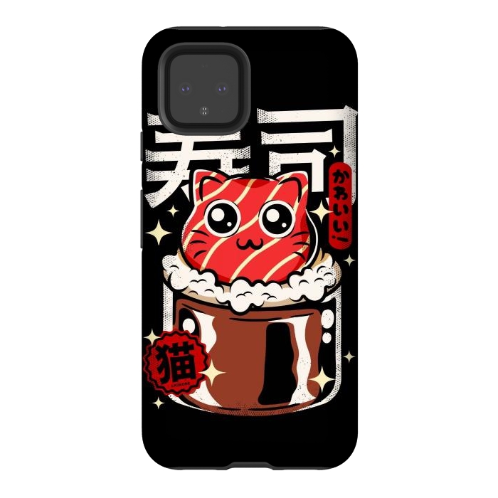 Pixel 4 StrongFit Neko Sushi Cat by LM2Kone
