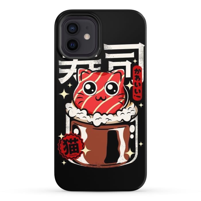 iPhone 12 StrongFit Neko Sushi Cat by LM2Kone