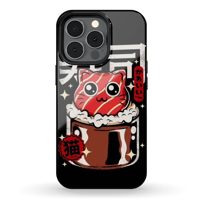 iPhone 13 pro StrongFit Neko Sushi Cat by LM2Kone