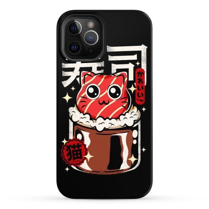 iPhone 12 Pro Max StrongFit Neko Sushi Cat by LM2Kone