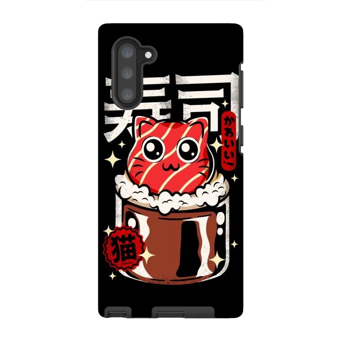 Galaxy Note 10 StrongFit Neko Sushi Cat by LM2Kone