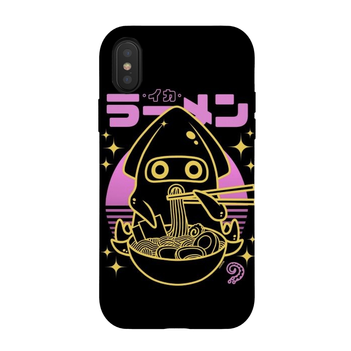 iPhone Xs / X StrongFit Squid Ramen Sunset Neon by LM2Kone