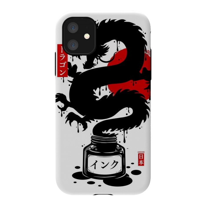 iPhone 11 StrongFit Black Dragon Japanese Ink by LM2Kone