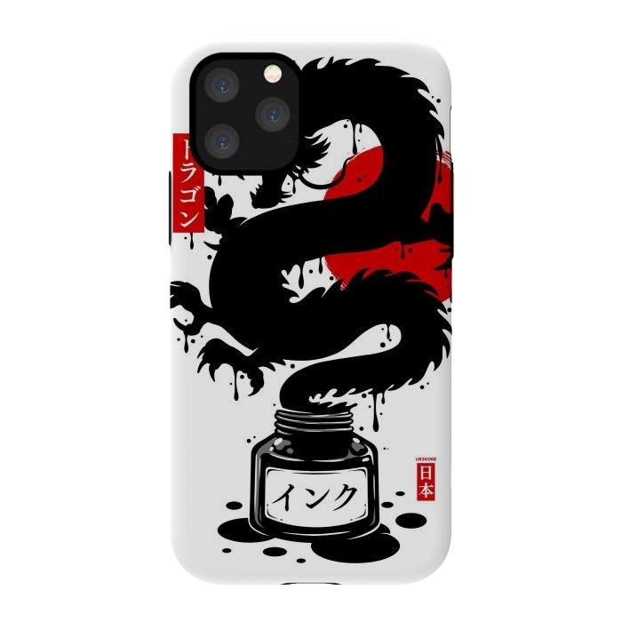 iPhone 11 Pro StrongFit Black Dragon Japanese Ink by LM2Kone