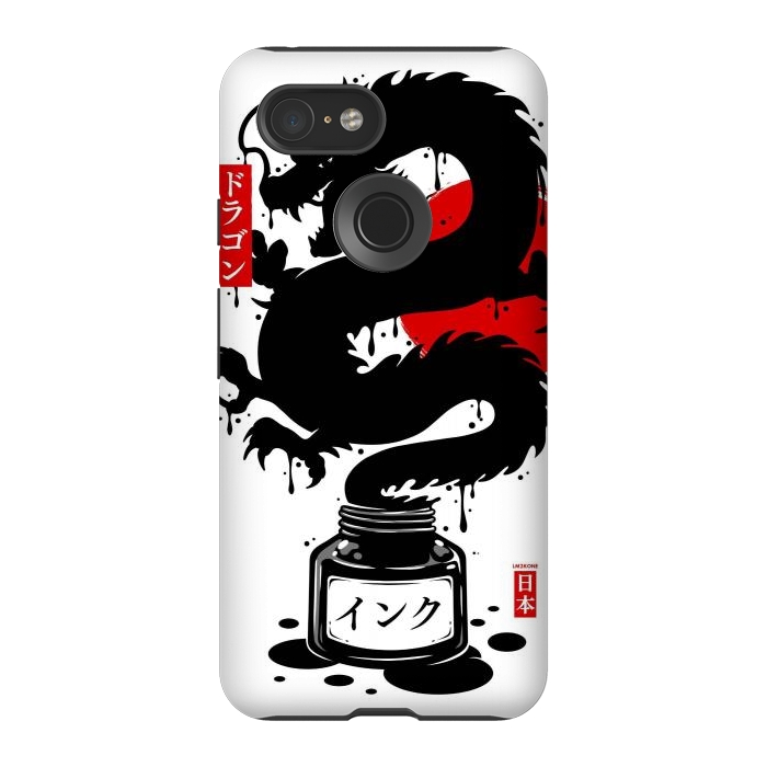 Pixel 3 StrongFit Black Dragon Japanese Ink by LM2Kone