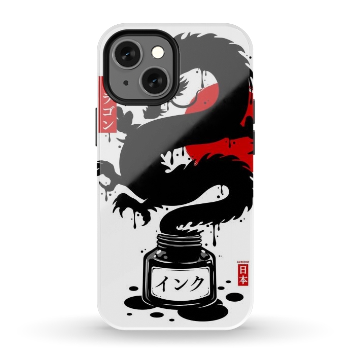 iPhone 12 mini StrongFit Black Dragon Japanese Ink by LM2Kone